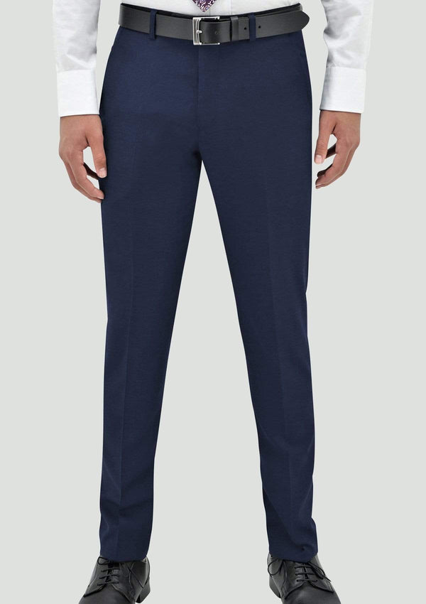 a white shirt with the daniel hechter slim fit edward trouser in blue merino wool STDH106-15-EDWARD