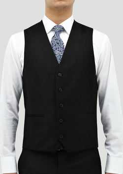 the ftont view of the daniel hechter ryan black mens waistcoat in STD106-01