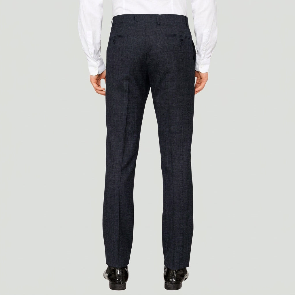 the slim fit ted baker elegan mens suit trouser  in gunmetal grey check pure wool 1RL2004