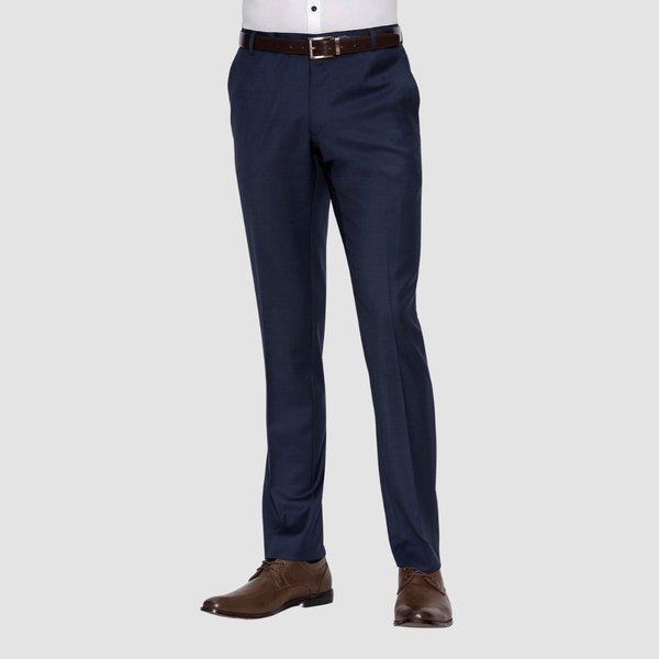 the gibson slim fit mens blast trouser in navy pure wool