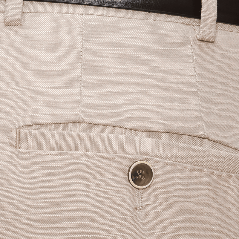 back pocket of the gibson slim fit caper trouser in sand 