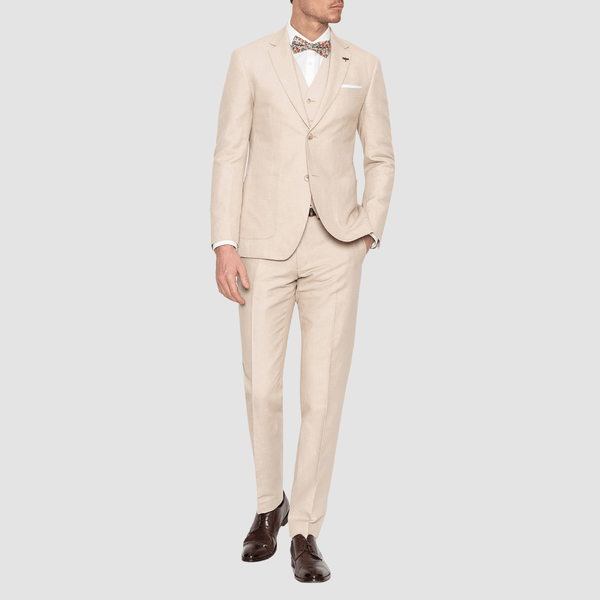 the gibson sand coloured linen suit with three pieces