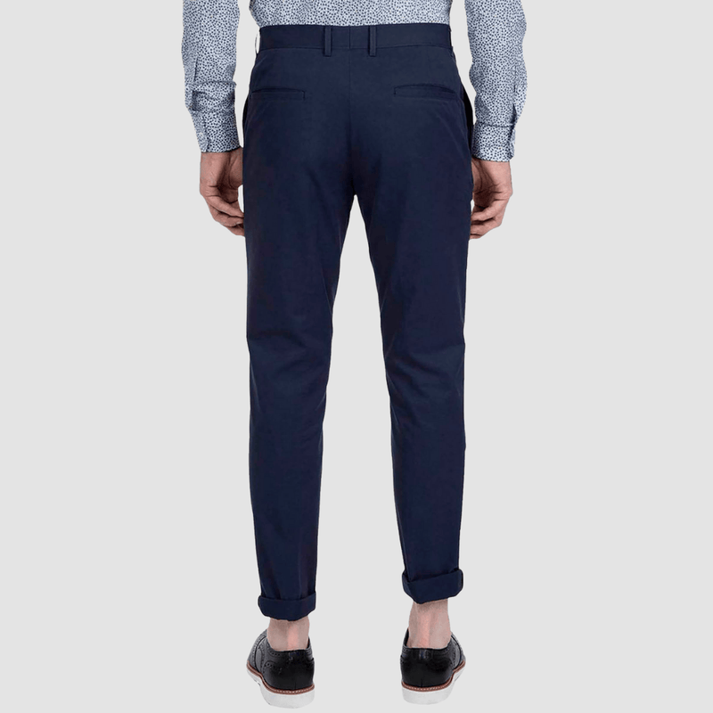 the back of the gibson mens justice chino in navy bue