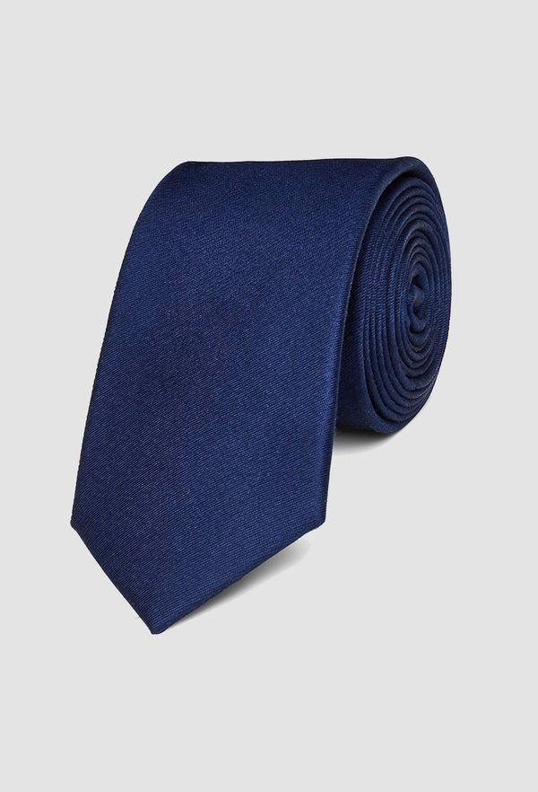Gibson classic silk tie in navy pure silk