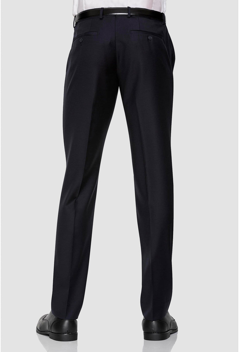 a reverse view of the Gibson slim fit caper trouser in navy pure wool FKC020T