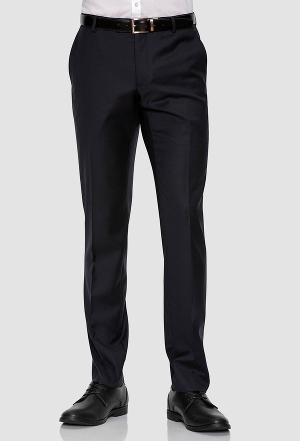 a front on view of the Gibson slim fit caper trouser in navy pure wool FKC020T