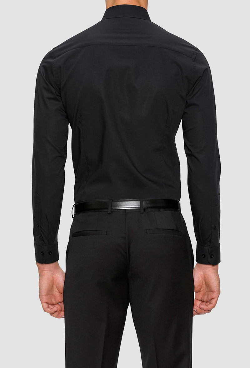 A back view of the Gibson slim fit fierce shirt in black FGC054