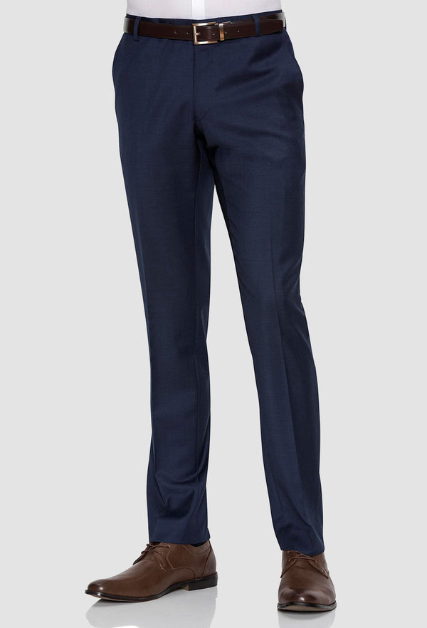 a front on view of the gibson slim fit rebellion trouser in navy pure wool F3614