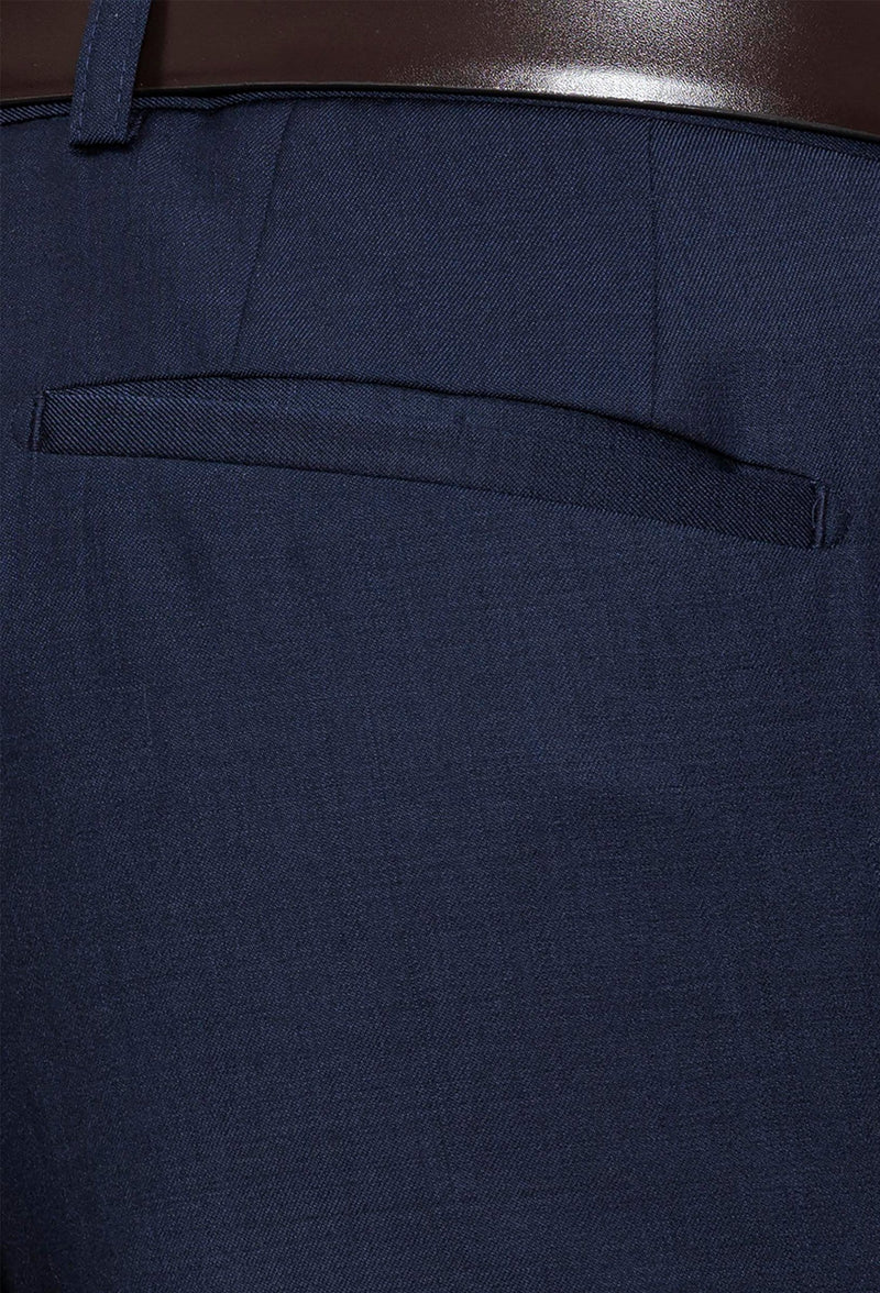 Gibson slim fit rebellion trouser in navy pure wool
