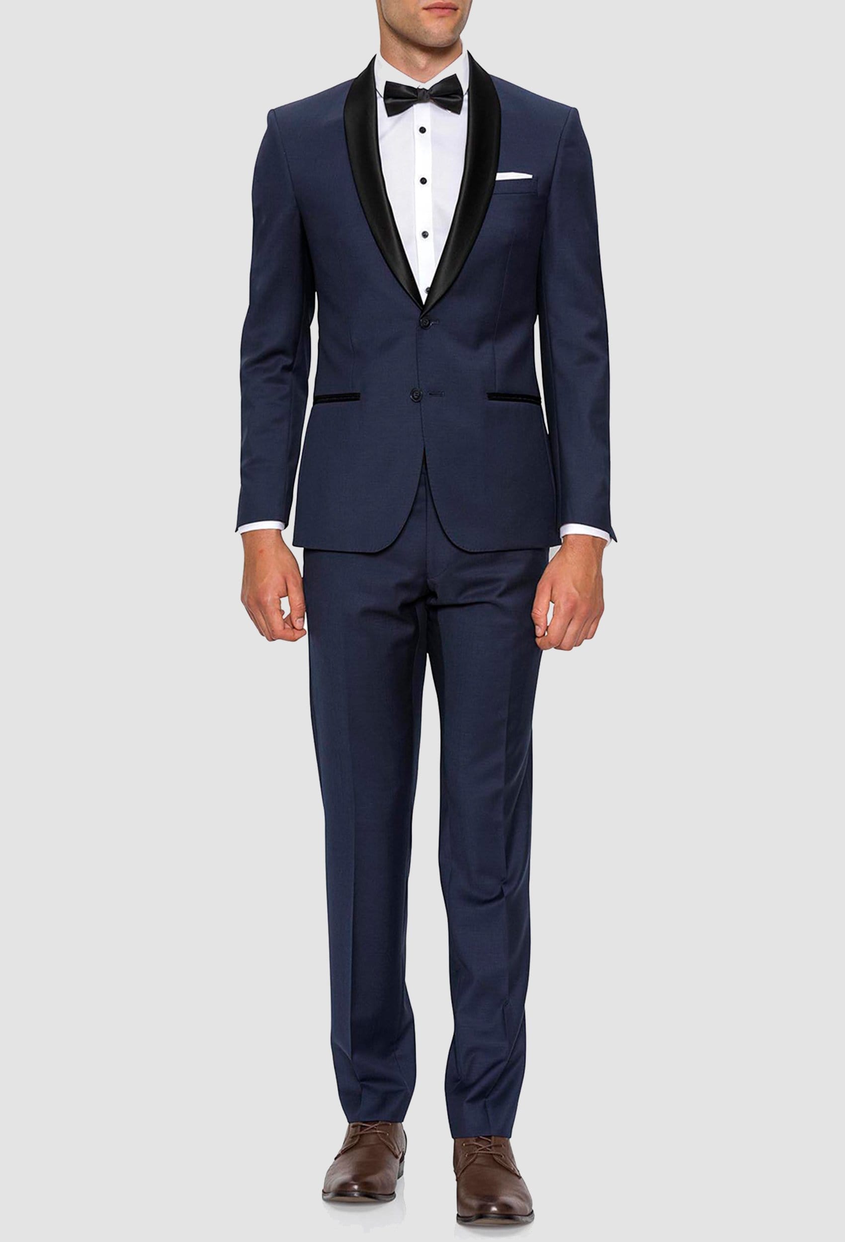 Gibson slim fit Astley evening suit in navy pure wool
