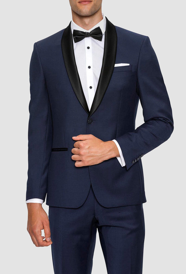 Gibson slim fit spectre evening suit in navy pure wool