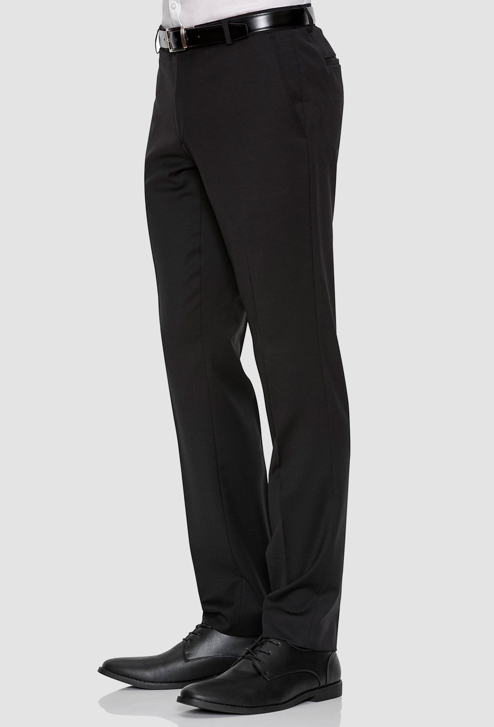 Gibson slim fit rebellion trouser in black pure wool