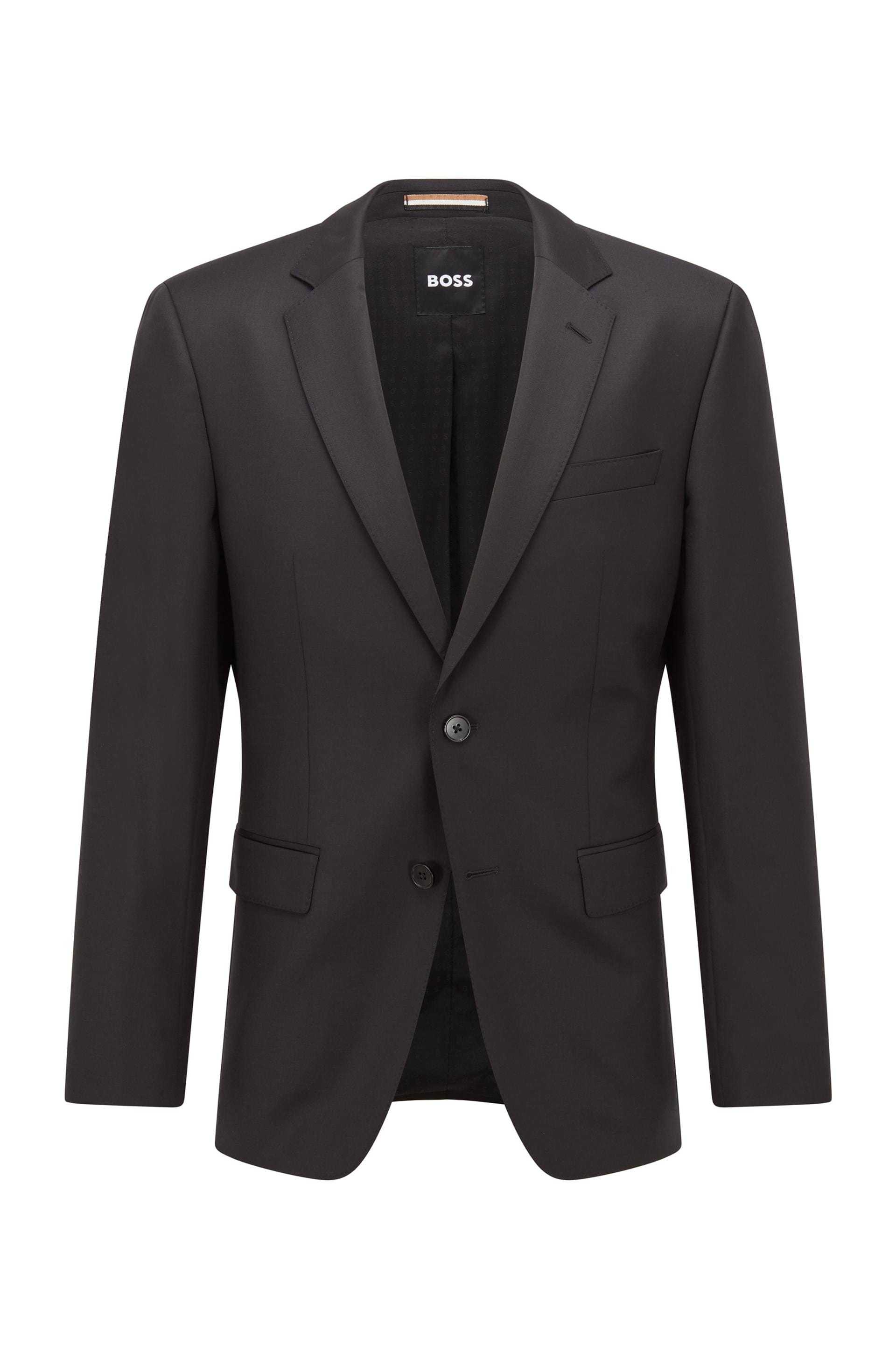 Hugo Boss slim fit huge suit in black pure virgin wool
