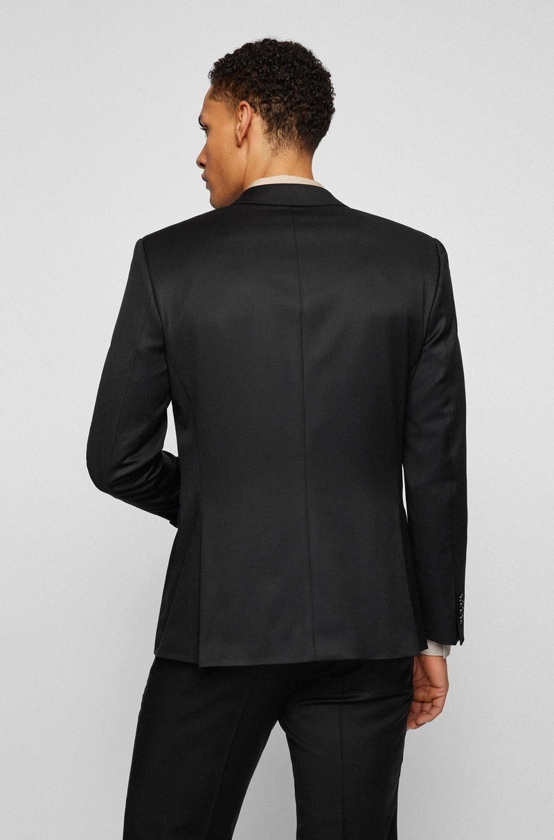 Hugo Boss slim fit huge suit in black pure virgin wool