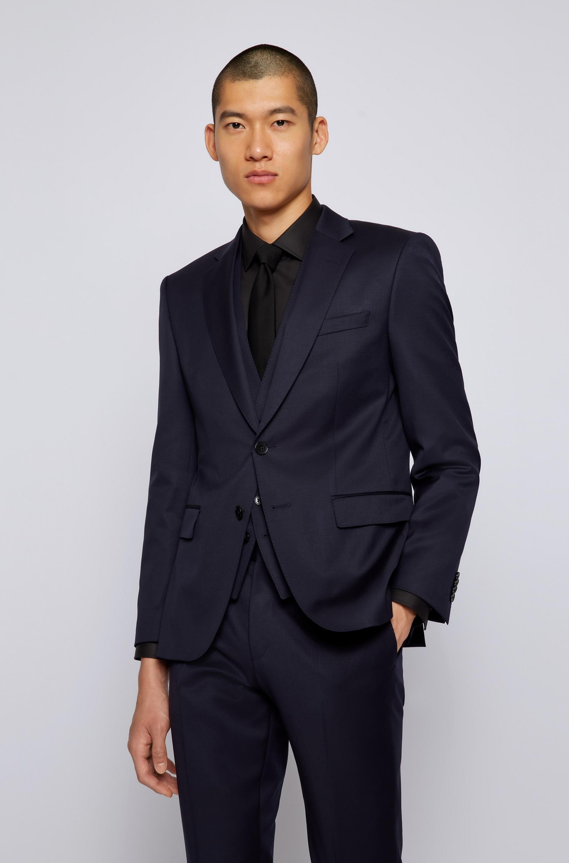 Boss Slim Fit Huge Suit In Dark Blue
