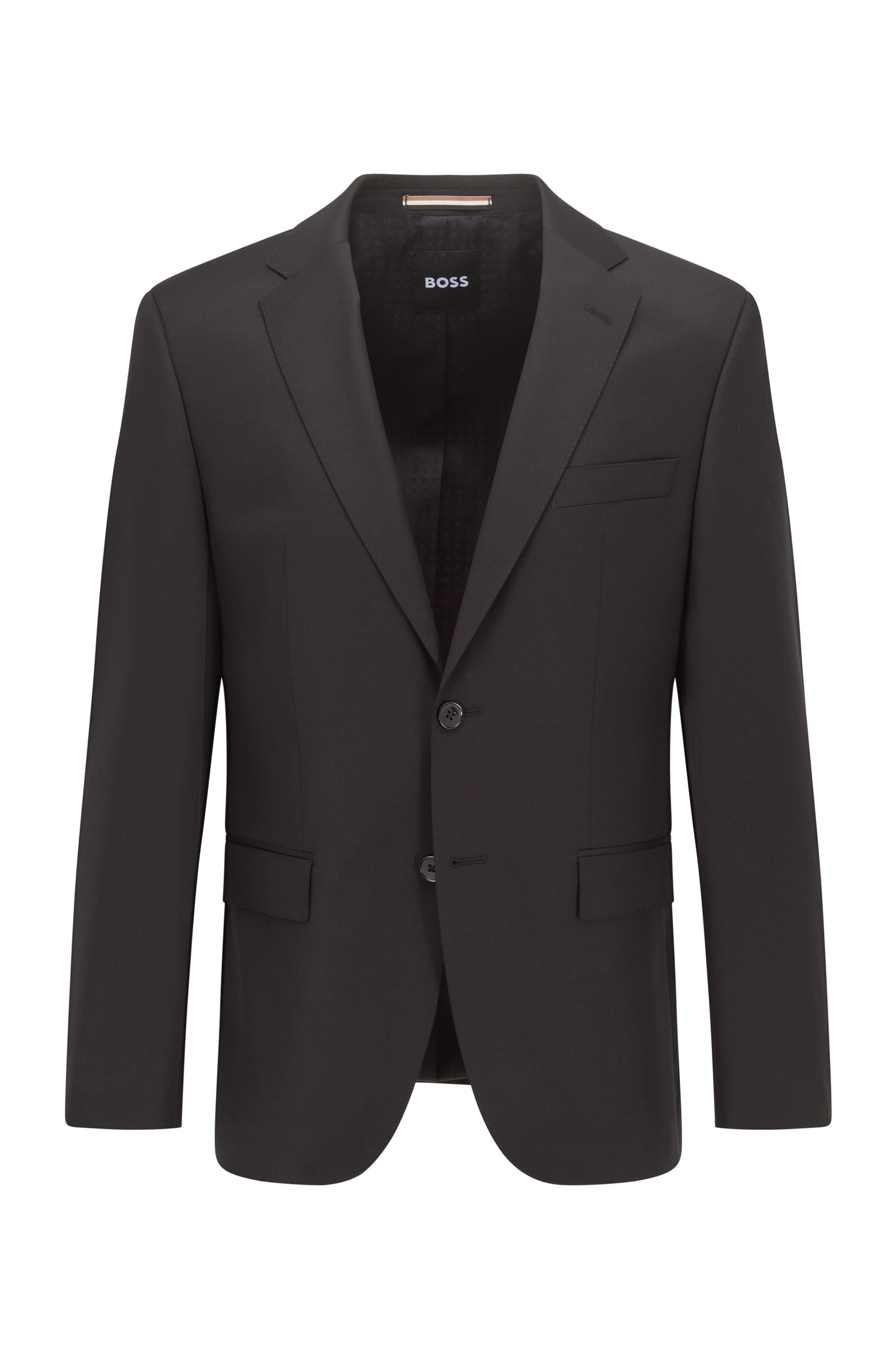 Boss classic fit Jeckson suit in black pure virgin wool