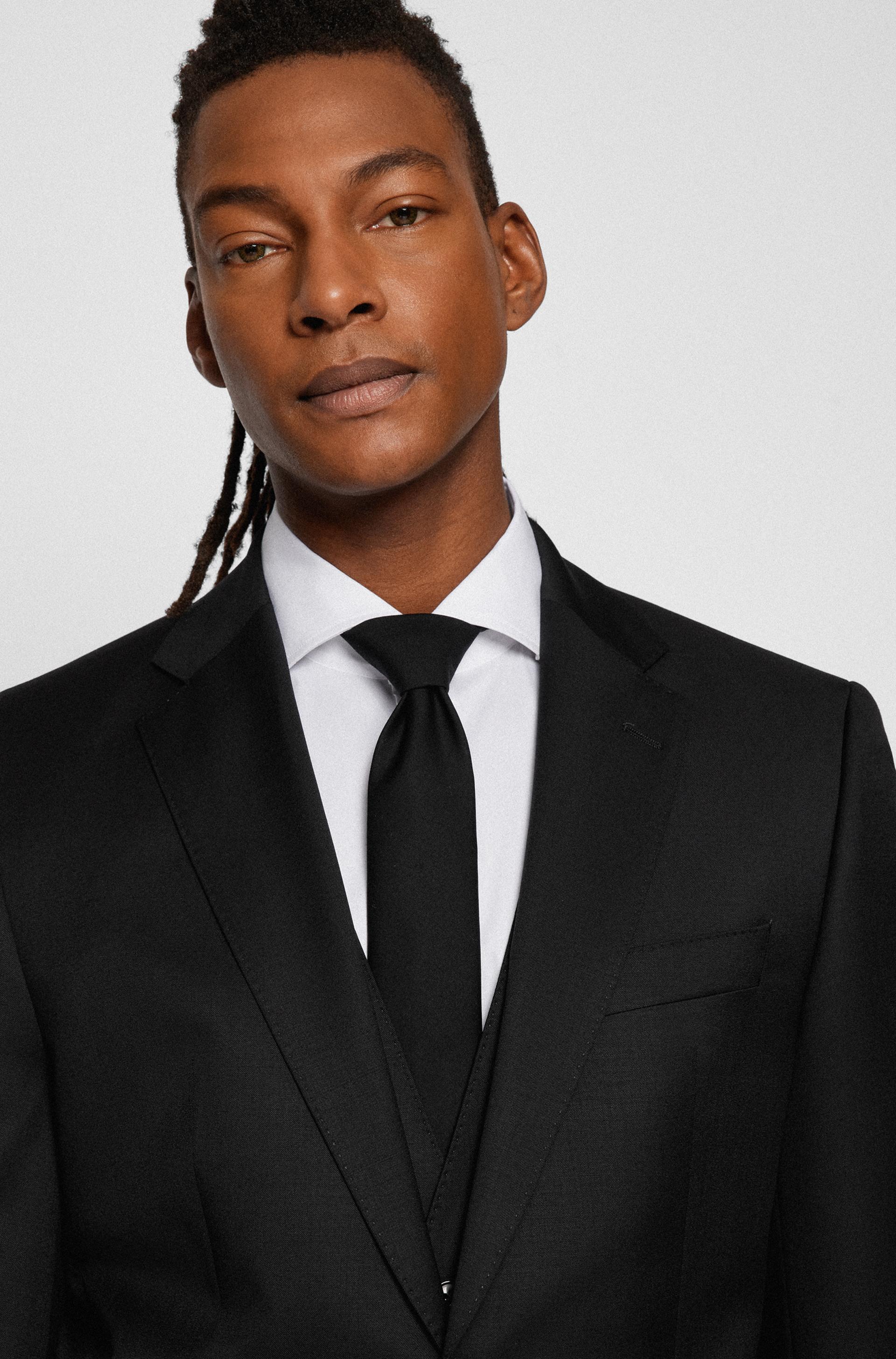 Boss classic fit Jeckson suit in black pure virgin wool