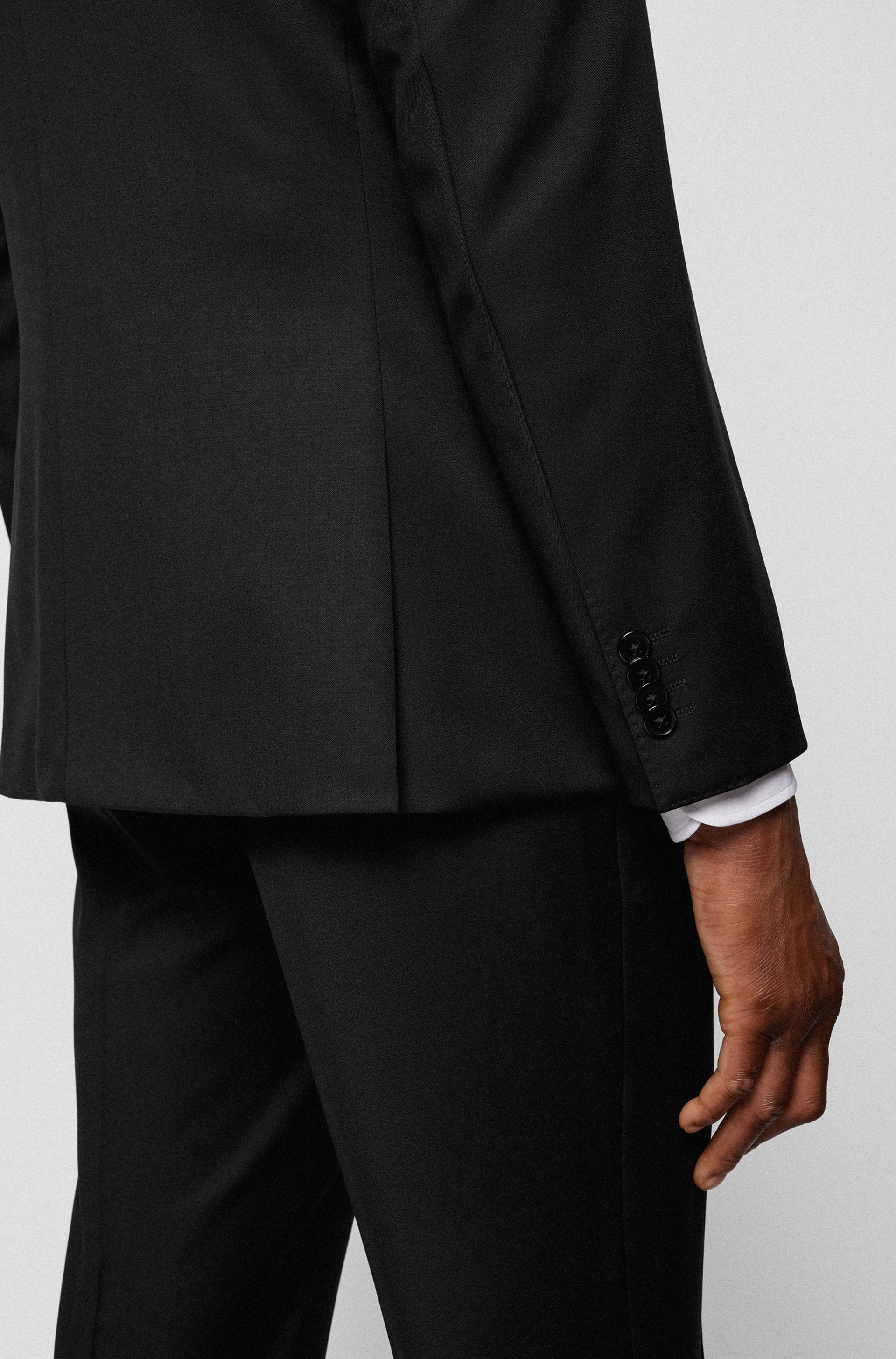 Boss classic fit Jeckson suit in black pure virgin wool