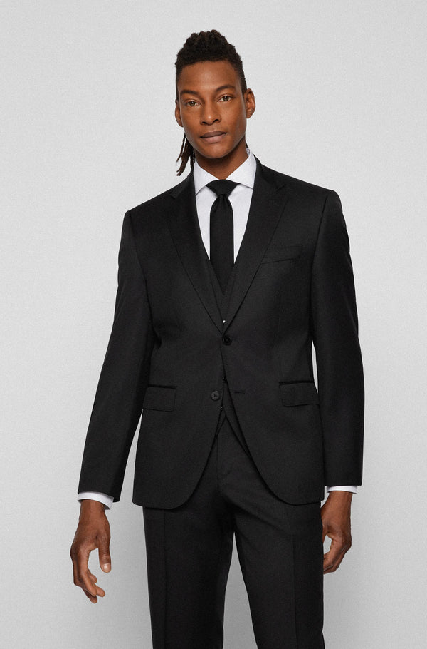 Hugo Boss classic fit Jeckson suit in black pure virgin wool
