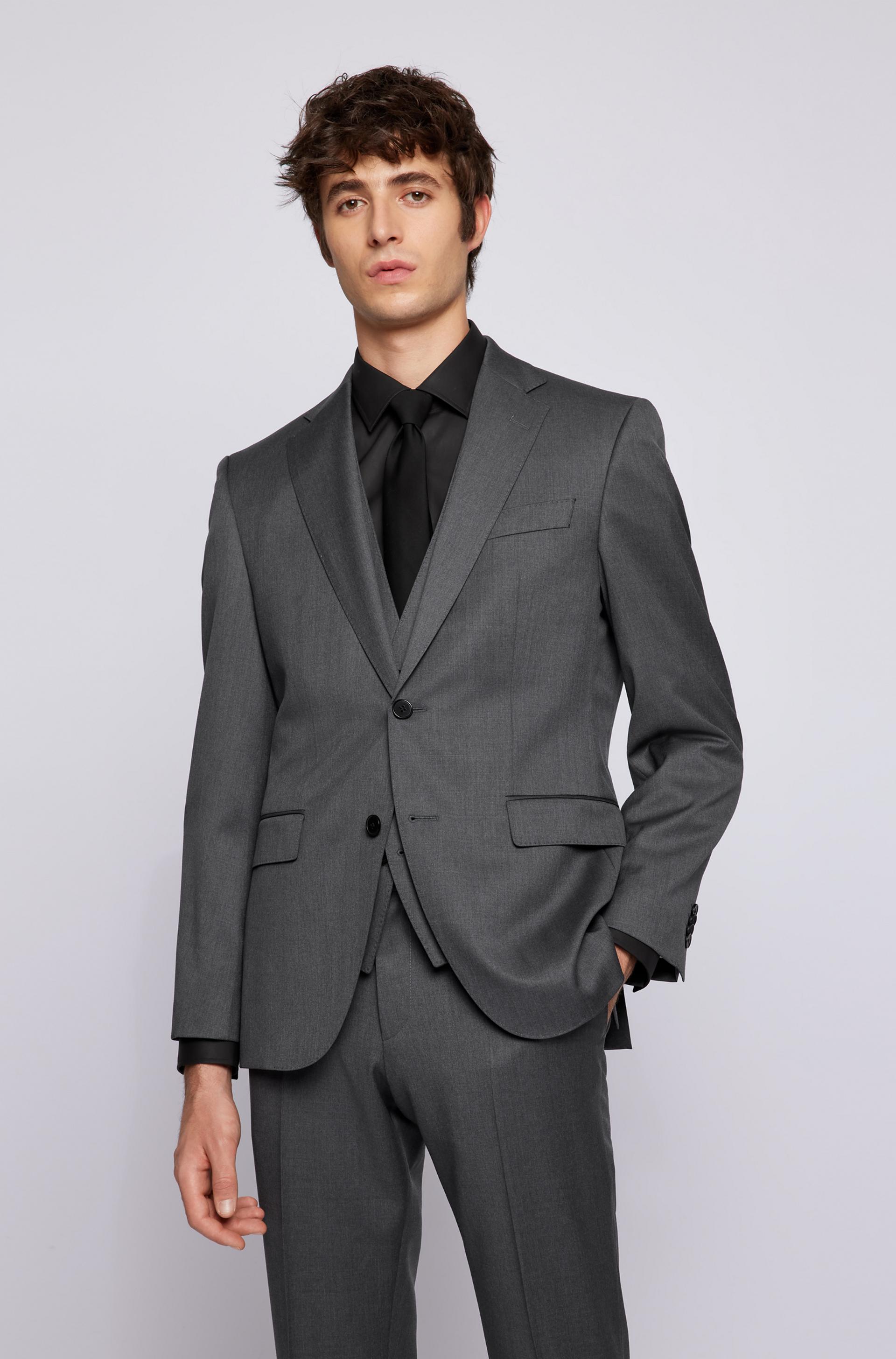 Hugo Boss classic fit Jeckson suit in Dark Grey pure virgin wool