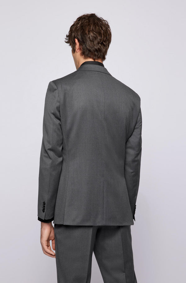 Hugo Boss classic fit Jeckson suit in Dark Grey pure virgin wool
