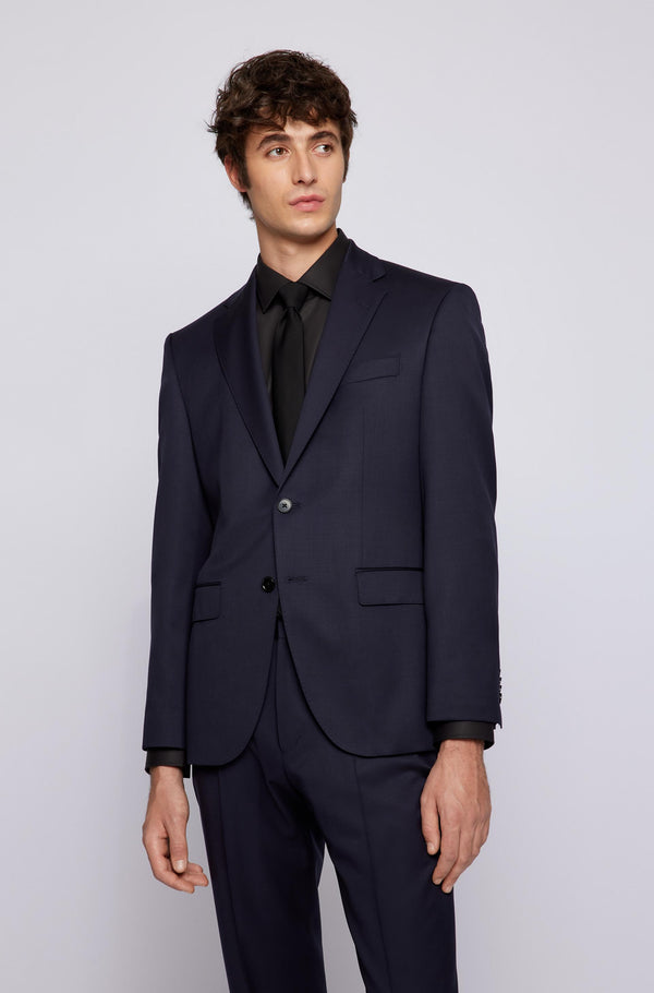 Hugo Boss classic fit Jeckson suit in Dark Blue pure virgin wool
