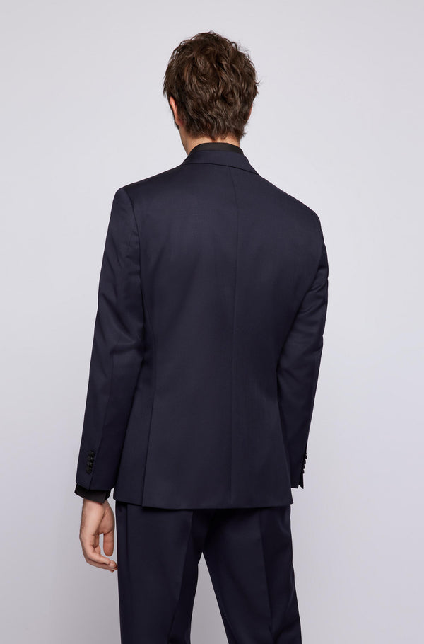 Hugo Boss classic fit Jeckson suit in Dark Blue pure virgin wool