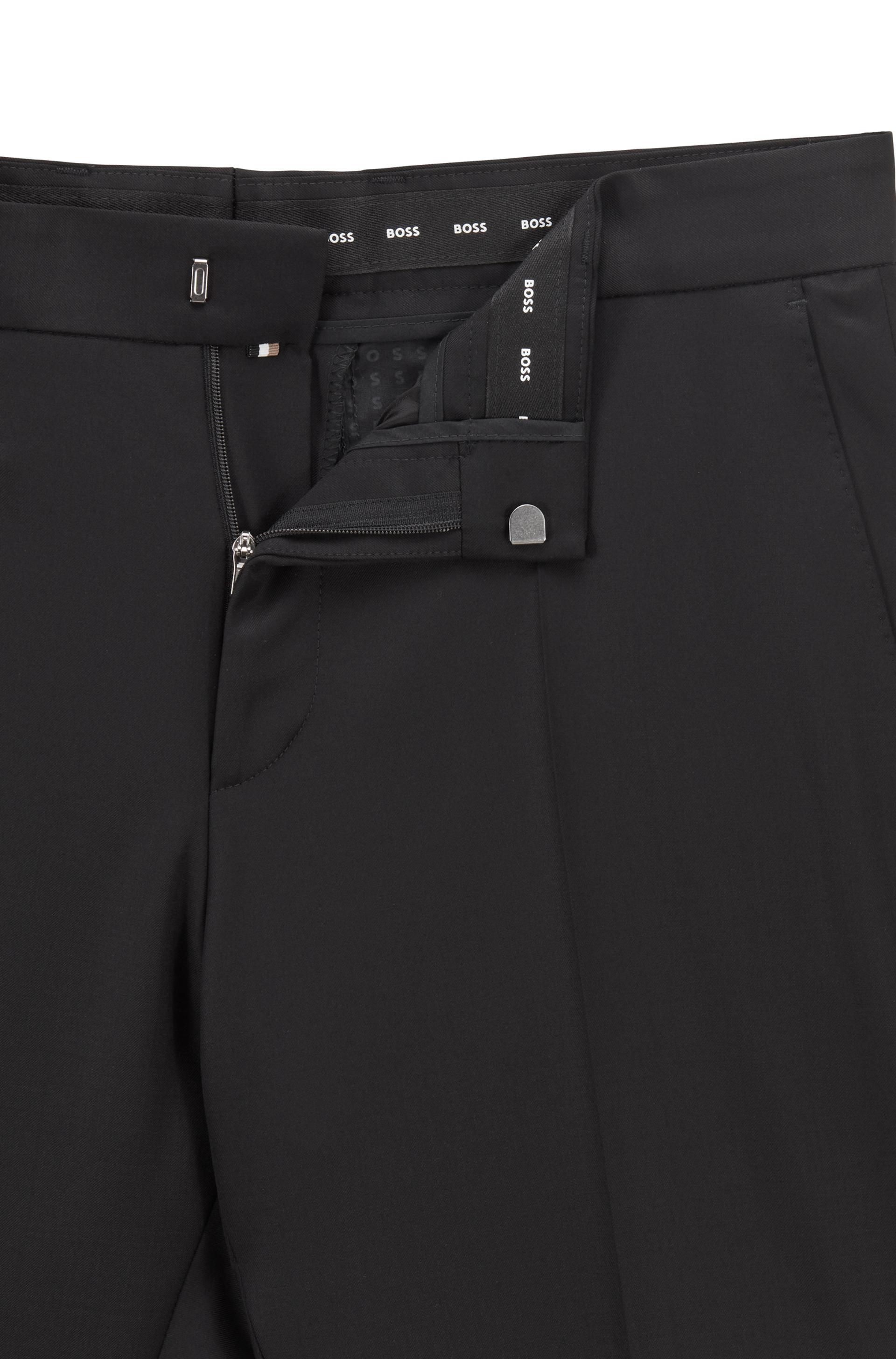 Hugo Boss slim fit Genius trouser in black pure virgin wool