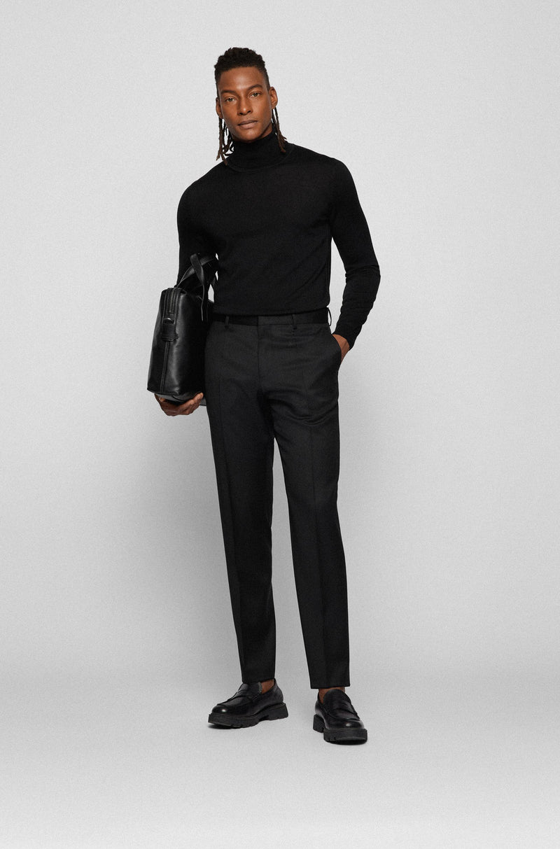 Hugo Boss slim fit Genius trouser in black pure virgin wool