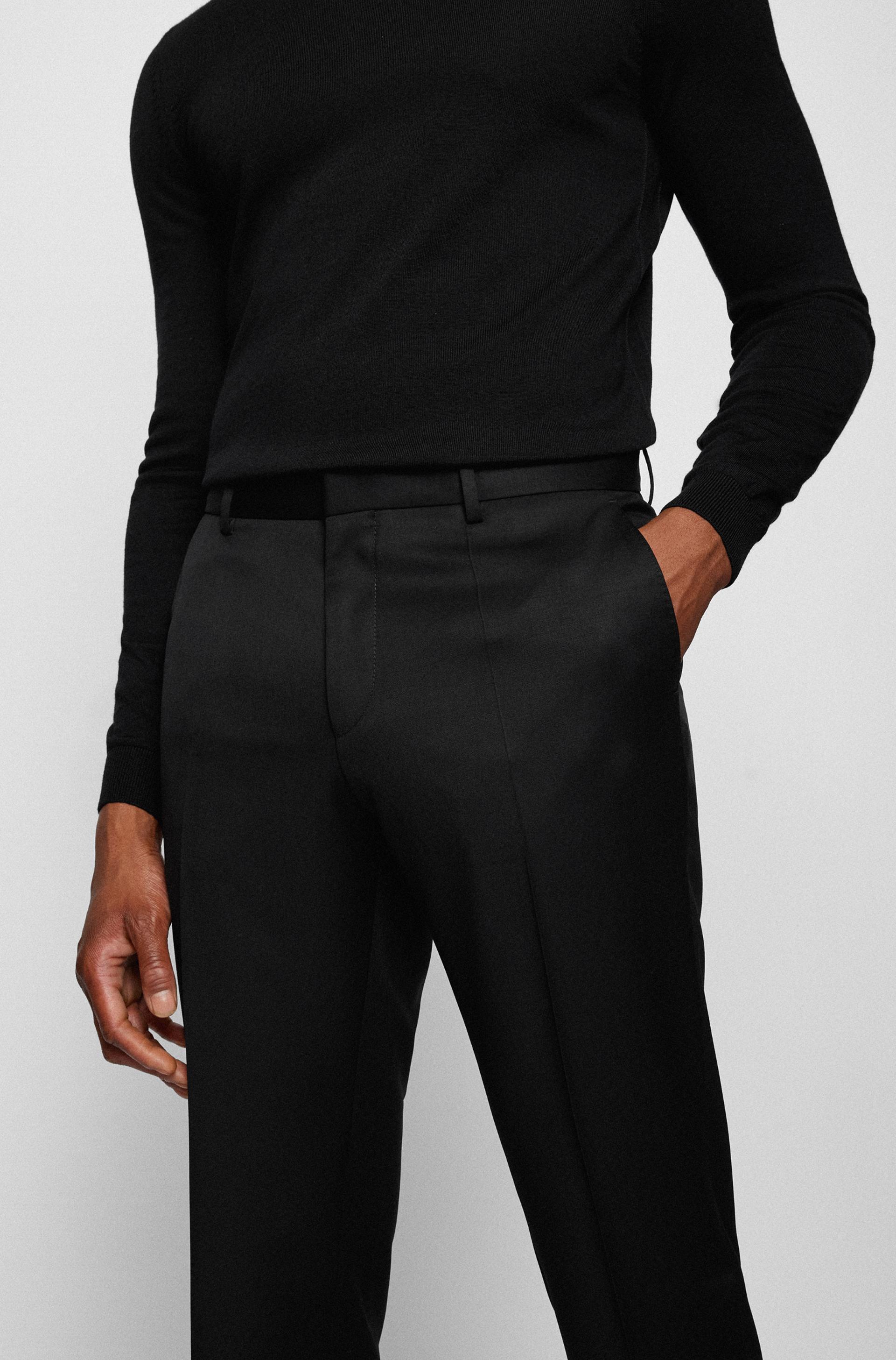 Hugo Boss slim fit Genius trouser in black pure virgin wool