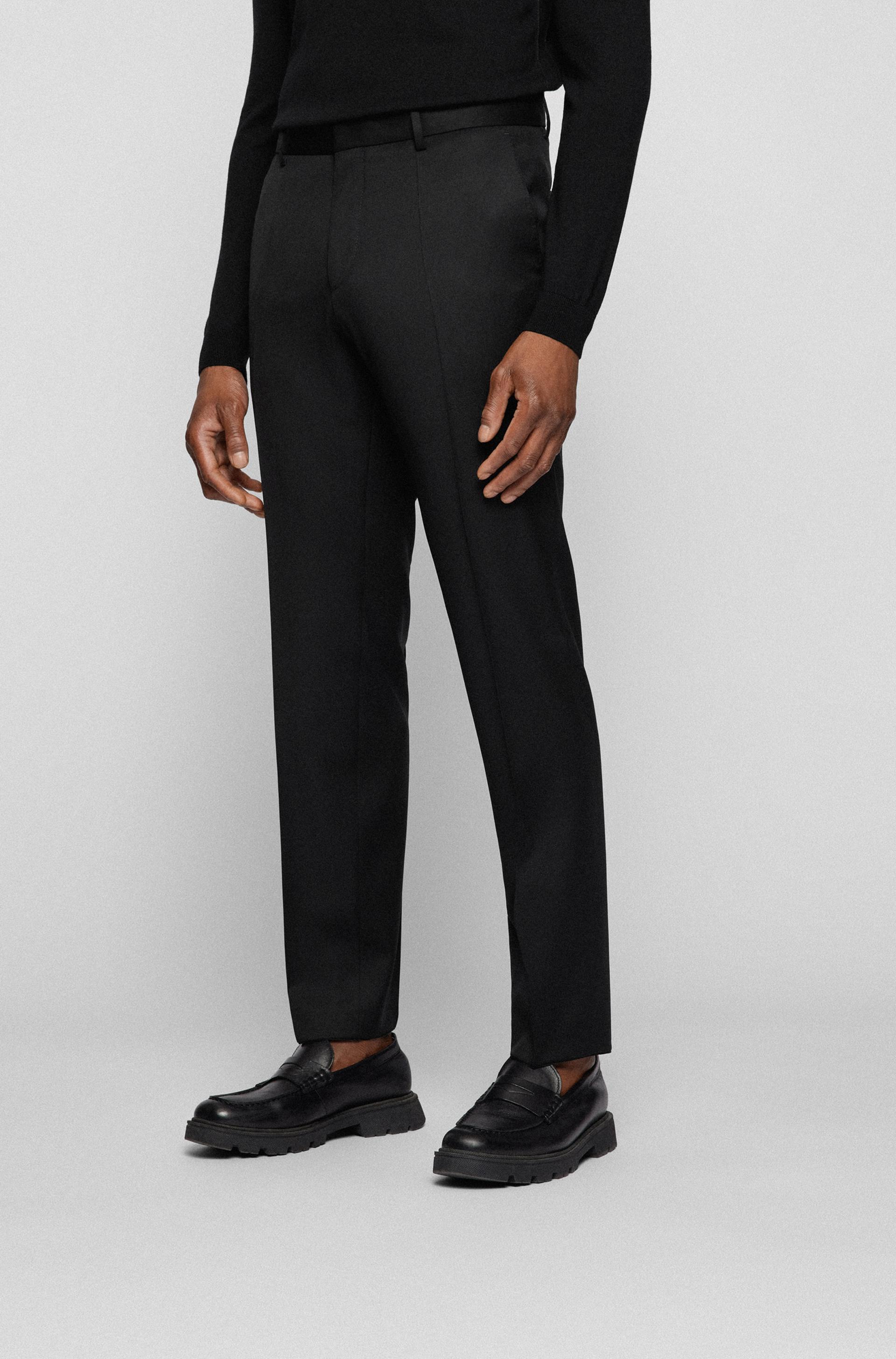 Hugo Boss slim fit Genius trouser in black pure virgin wool