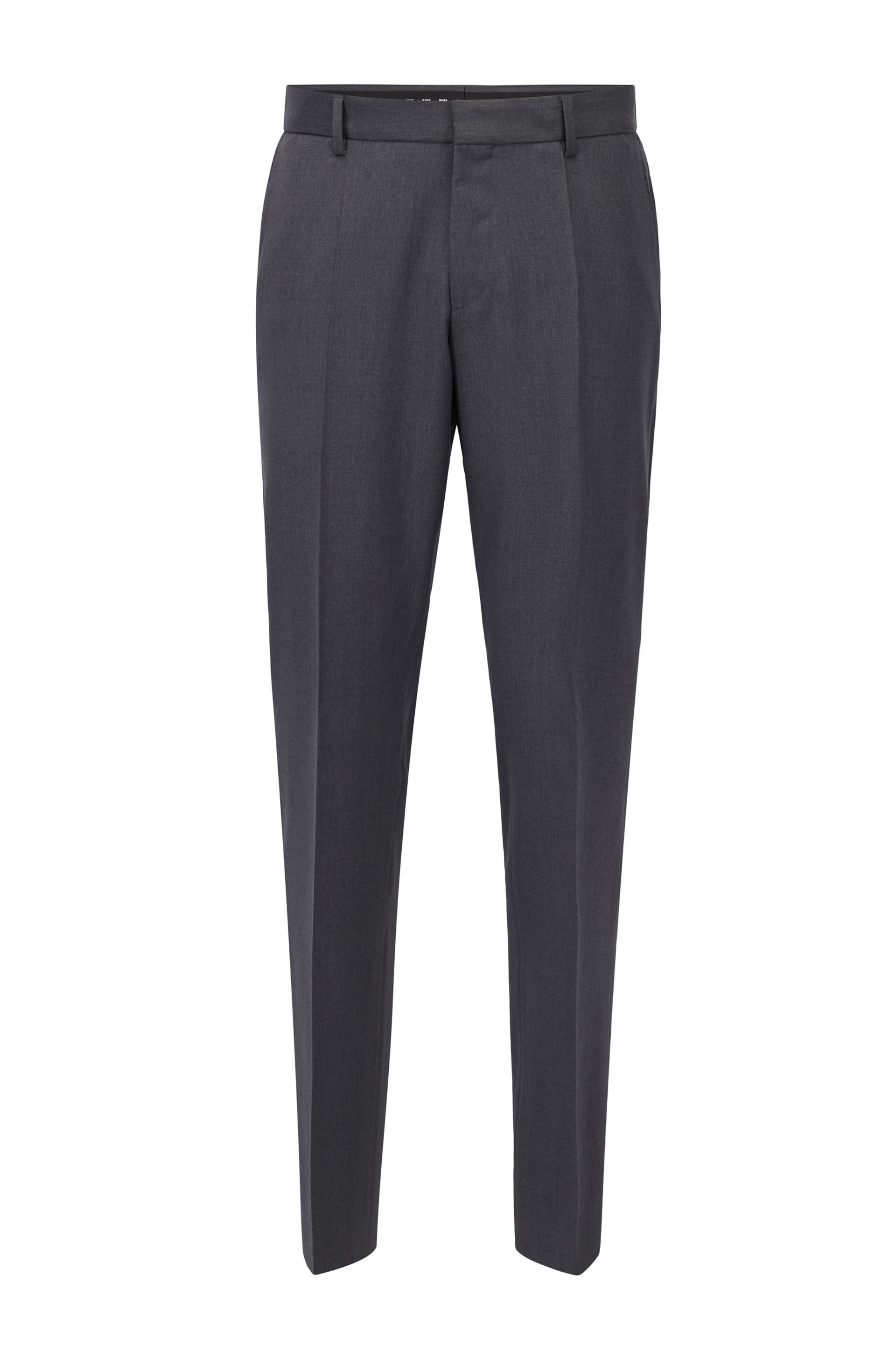 Hugo Boss slim fit Genius trouser in Dark Grey pure virgin wool