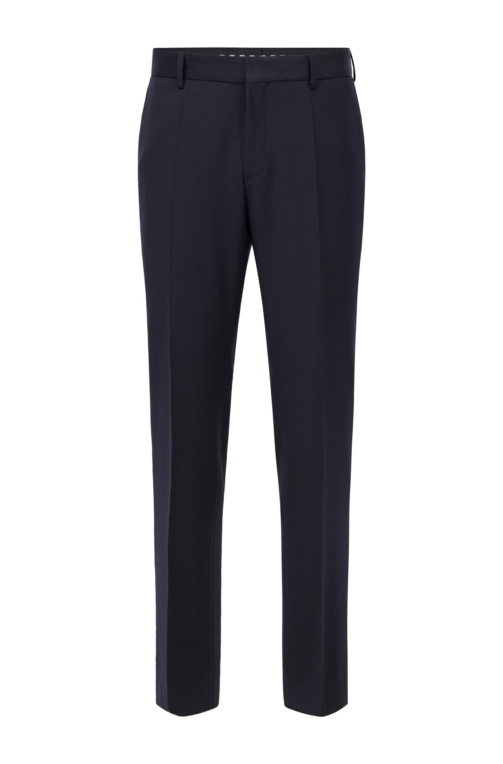 Hugo Boss slim fit Genius trouser in Dark Blue pure virgin wool