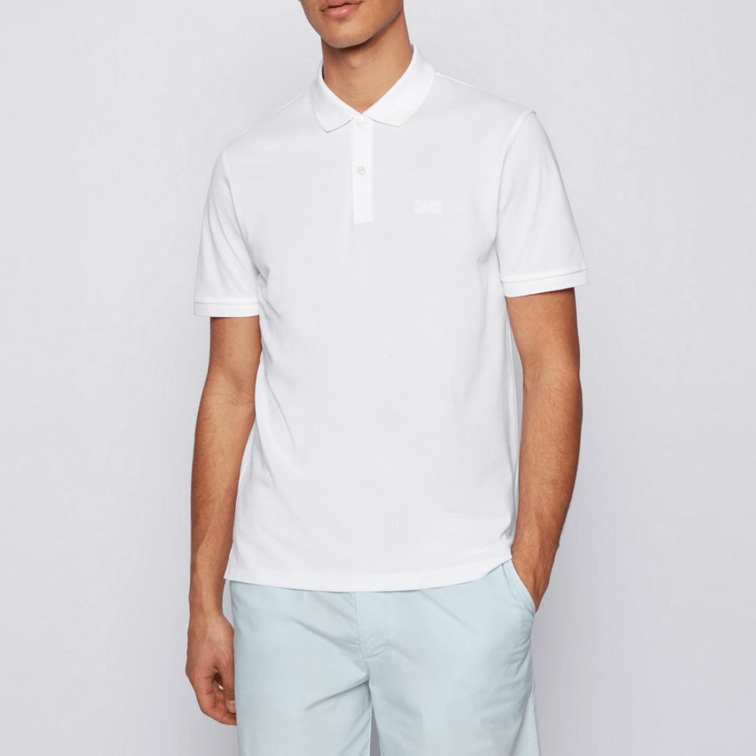 Mens Polo Shirts | Hugo Boss Pallas Polo Shirt in White Cotton – Mens ...