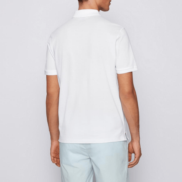 back of the hugo boss classic fit mens polo in white