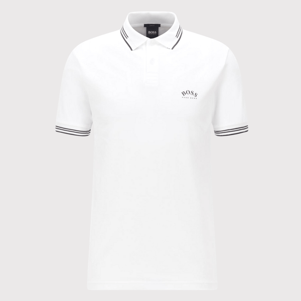 Mens Polo Shirts | Hugo Boss Logo Polo in White Cotton – Mens Suit ...