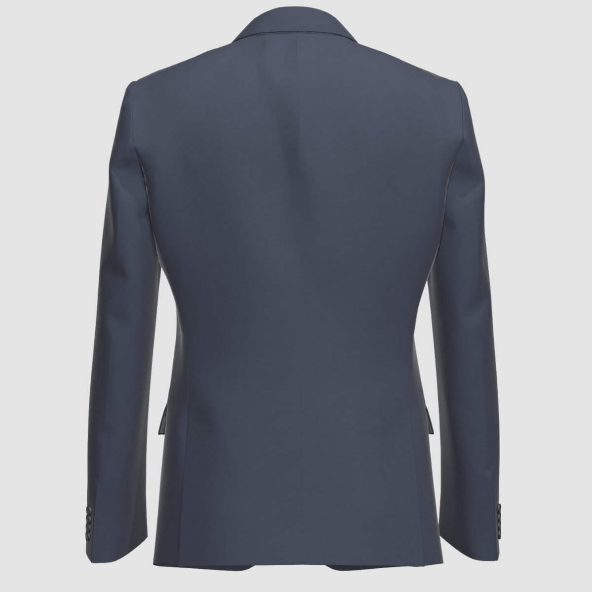 Dark blue Henry‑Getlin suit by Hugo—slim fit, shawl lapel, semi‑canvas jacket and preset sizing.
