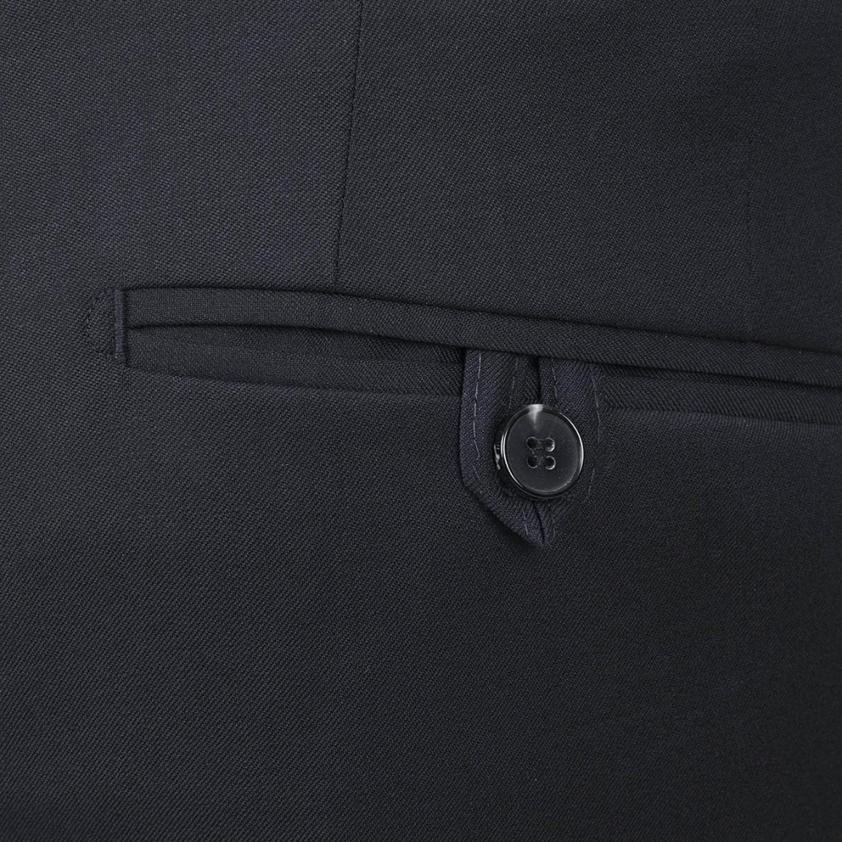 a close up of the back pocket detail on the razor mens suit trouser 