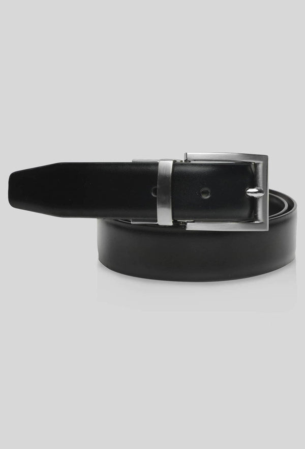 Joe Black reversible belt in black and brown leather PJAZ000079 presented on a grey background