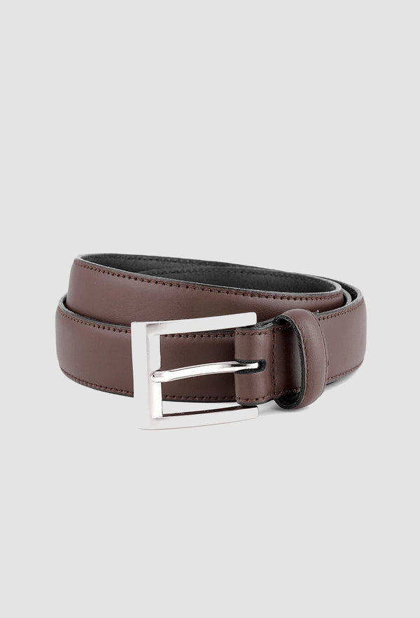 Joe Black reversible belt in tan leather PJAZ000022 with stainless steel belt buckle