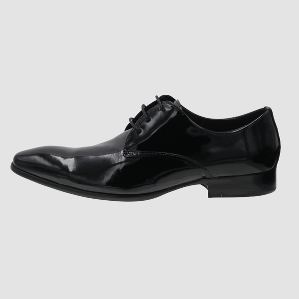 mens leather patent formal shoe in black