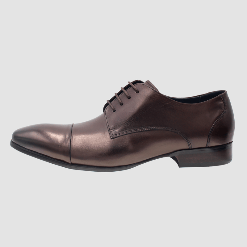 men dark brown leather dress shoe with lace up detail 
