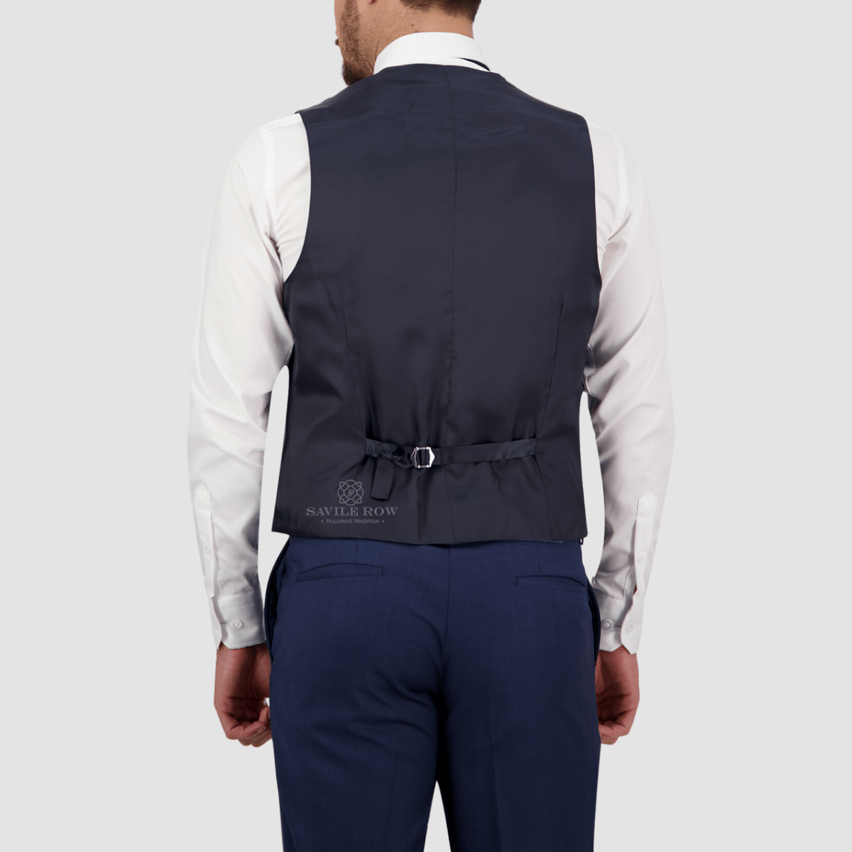 Mens Vests | Savile Row Tailored Fit Mens Isaac Vest in Navy Blue D3 ...