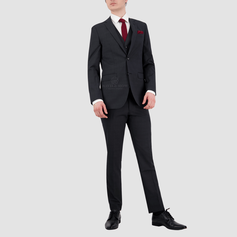 tailored fit mens charcoal suit 