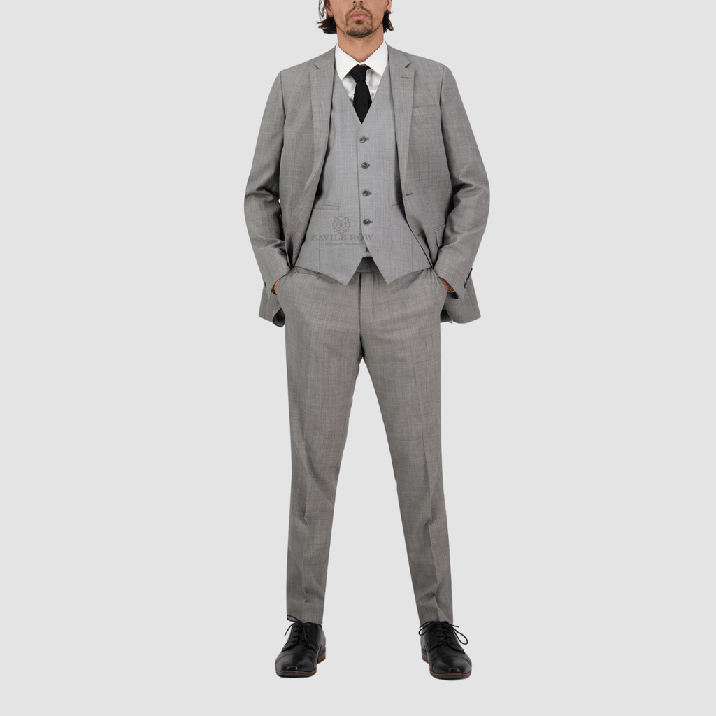Mens Suits Savile Row Tailored Fit Mens Abram Suit in Chrome B1