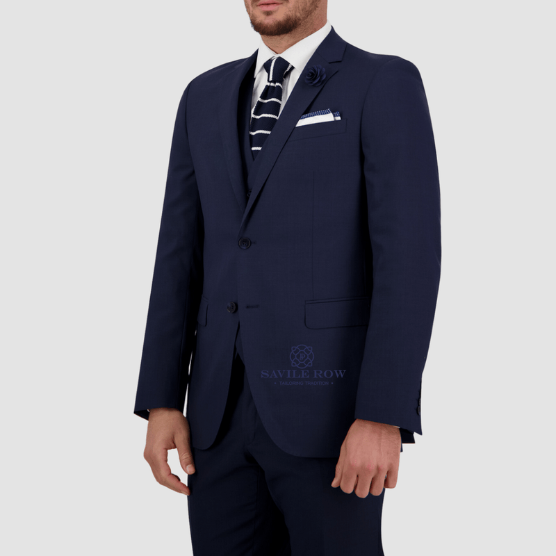 tailored fit mens navy suit 