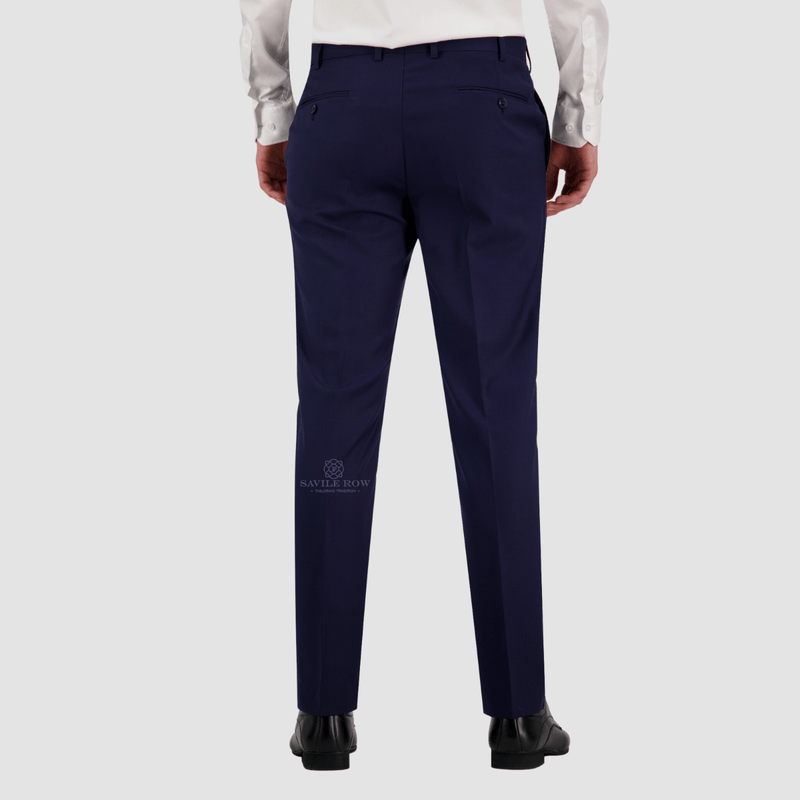 the back of the mens navy suit trouser 
