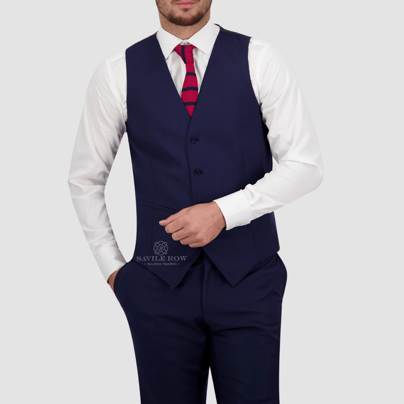 mens navy blue waistcoat by savile row