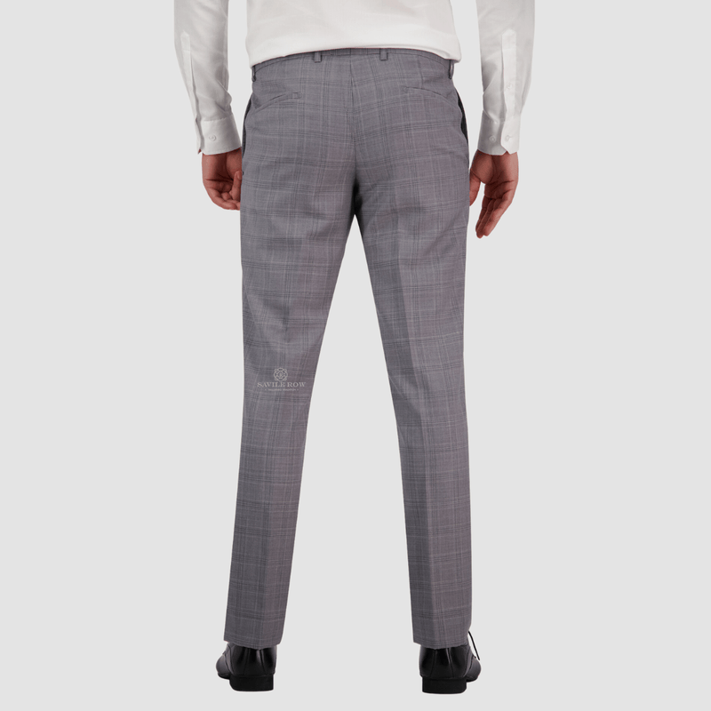 the back of the mens jesse suit trsouer in silver grey