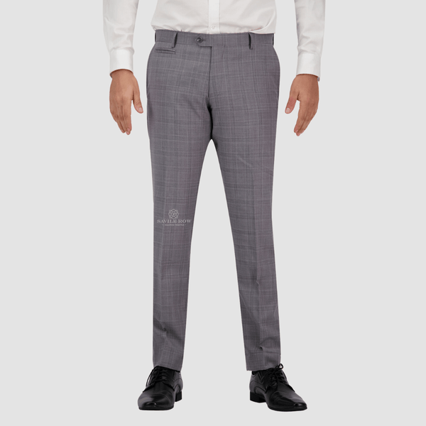 the mens jesse suit trouser in silver grey with a straight leg